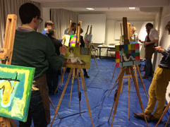 Workshop naaktmodel schilderen, teambuilding personeelsdag