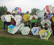 Workshop vliegers schilderen en knutselen in de uiterwaarden van de Rijn  in Wageningen of Tilburg 